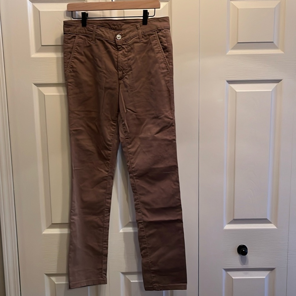 AG Adriano Goldschmied The Lux Khaki Tailored Trouser Mens Size 30R Beige